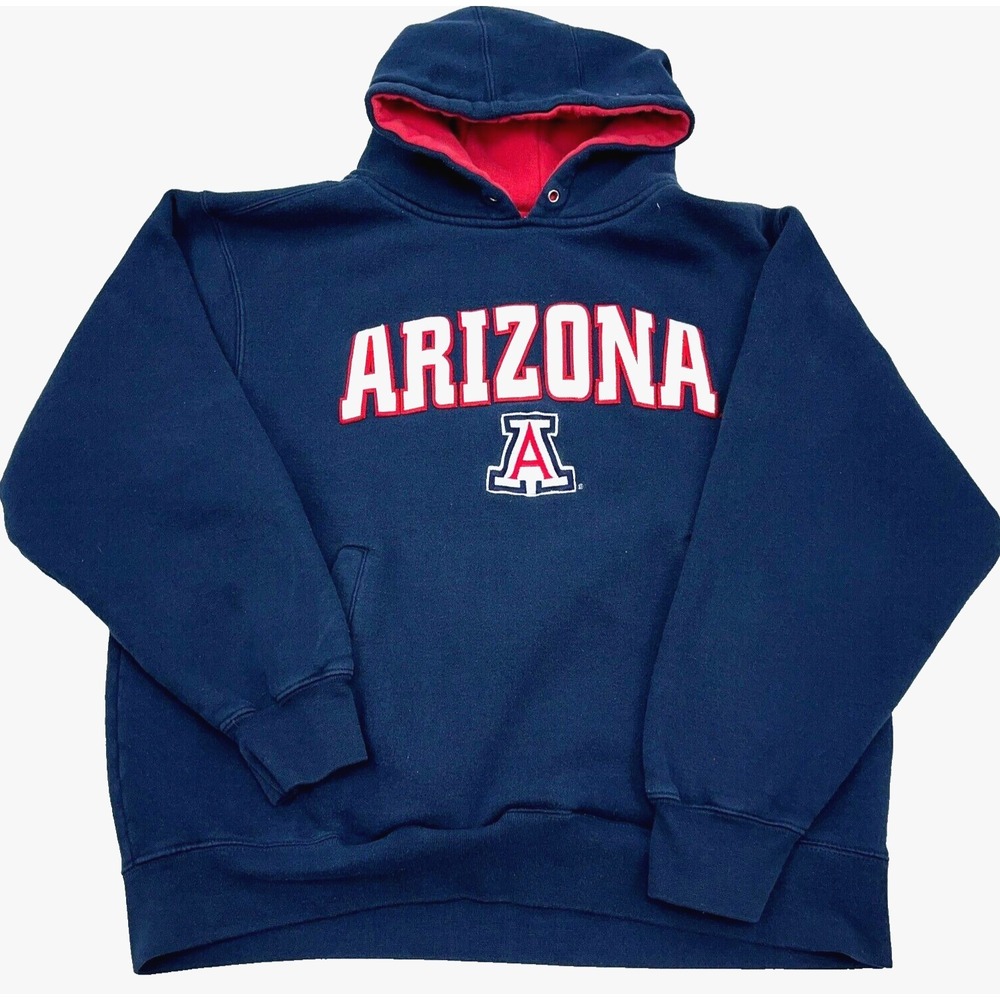 Vintage‎ Arizona Wildcats Hoodie Men Medium Blue Sweatshirt Sweater Y2K Cotton